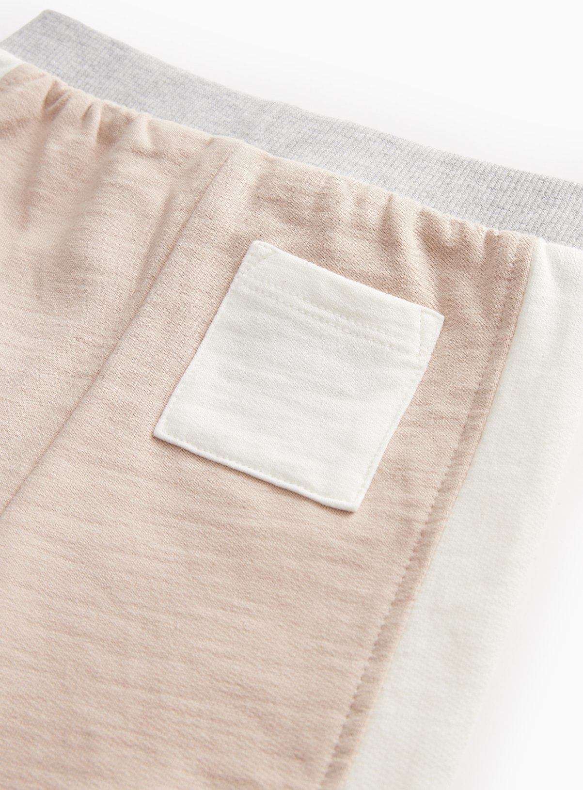 Beige Colour Block Jersey Hoodie & Joggers 3-6 months - Image 3 thumbnail